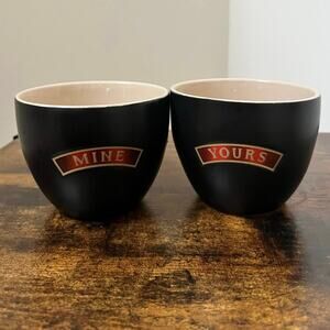 Baileys Irish Cream Mine and Yours Ceramic Cups Set of 2 Preowned
